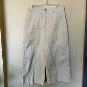 Ralph Lauren Wide Leg Pedal Pusher‎ Pants Beige Woman's 8 Cotton
